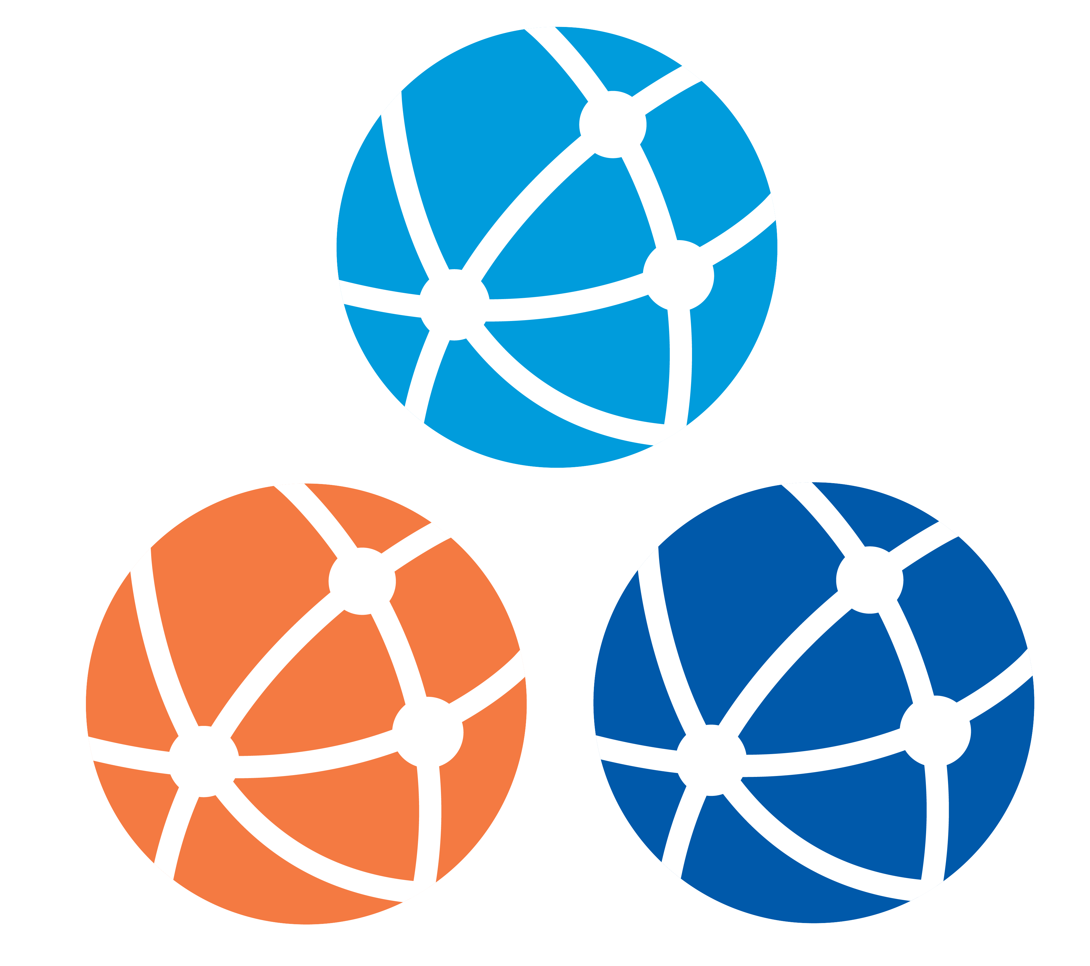 Three globes icon