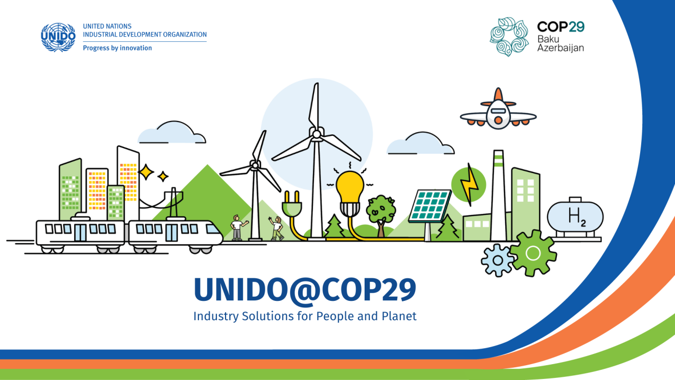 Description for webpage   Cutting industrial greenhouse gas emissions is vital to achieving global climate goals. The scale of the transformation needed requires significant innovation, technology collaboration and investment. At COP29, UNIDO will announce new initiatives together with its partners, foster meaningful dialogue among stakeholders, deliver innovative solutions and identify critical actions needed to accelerate industrial decarbonization and turn the emission curve downwards by 2030. UNIDO will